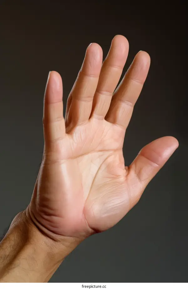 An open hand with fingers spread
