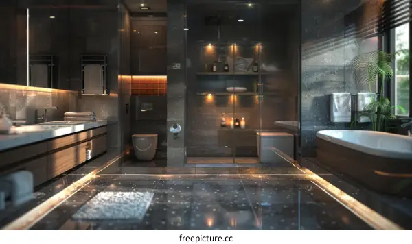 Modern Bathroom Interior Design Rendering