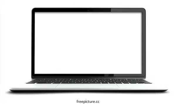 Modern Laptop with Blank Screen Illustration