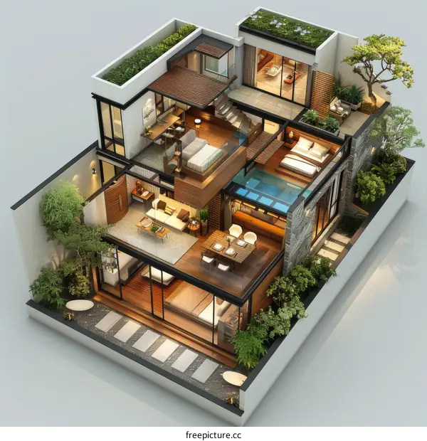 Modern Multi-Layered House Design Plan