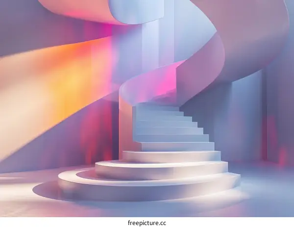 Modern architecture with spiral staircase