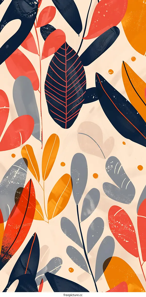 Abstract Colorful Leaves Background