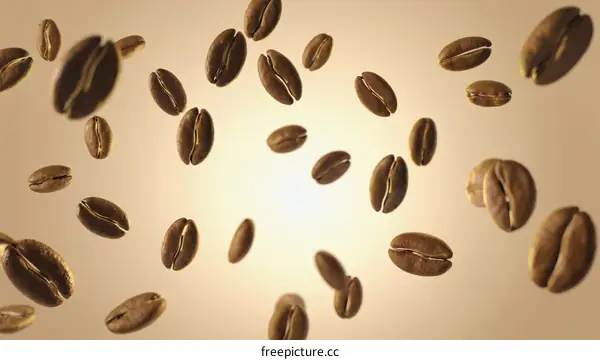 Coffee Beans in Motion