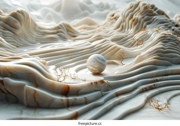 Abstract Landscape with Marble Texture