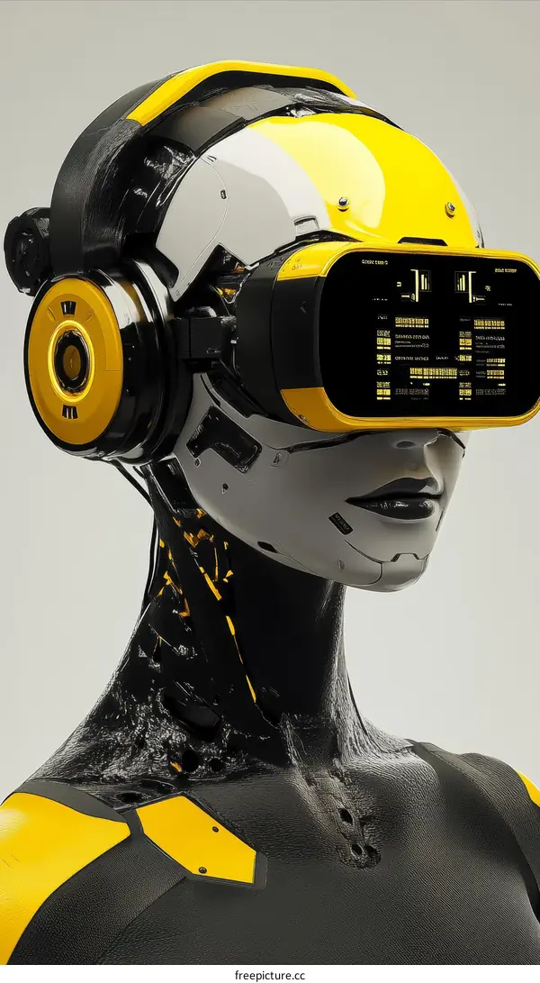 Futuristic VR Woman in Yellow and Black