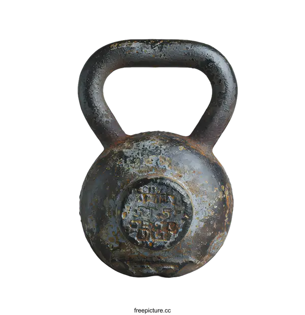 [Transparent Background PNG]Black kettlebell on white background