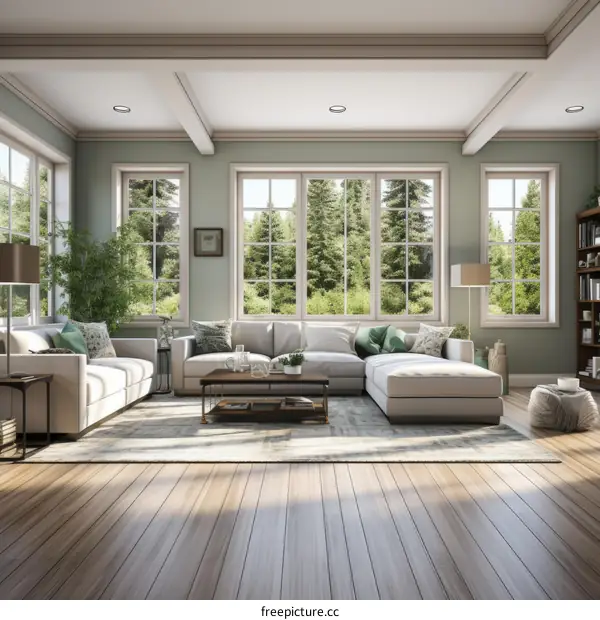 Bright and Airy Living Room With Large Windows