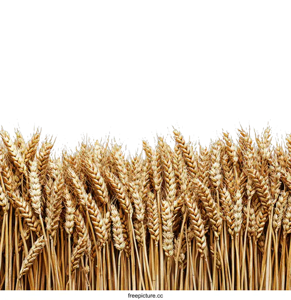 [Transparent Background PNG]Golden Wheat Ears on White Background