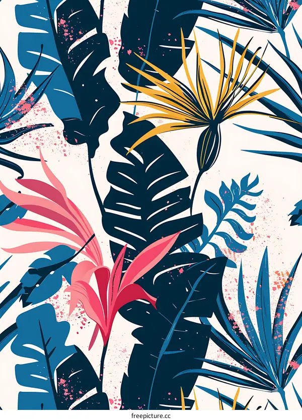 Tropical Leaves Seamless Pattern