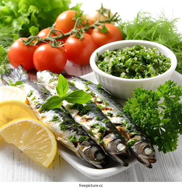 Grilled Fish with Herbs and Lemon