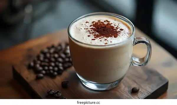 Delicious Latte Coffee in a Glass Cup