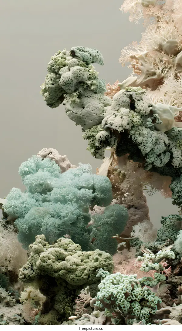 Abstract Coral Reef  Organic Structure  Sea Life Green Nature