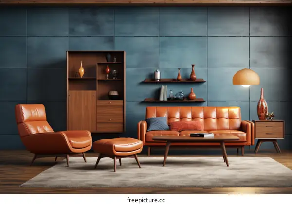 retro living room interior design