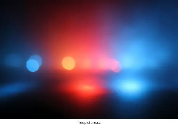 Abstract Blurred Lights of Red and Blue