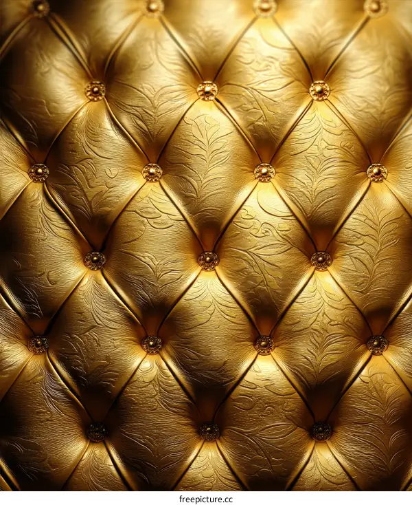 Luxurious Golden Upholstered Furniture Detail