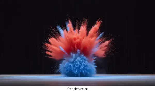 Colorful powder explosion on black background