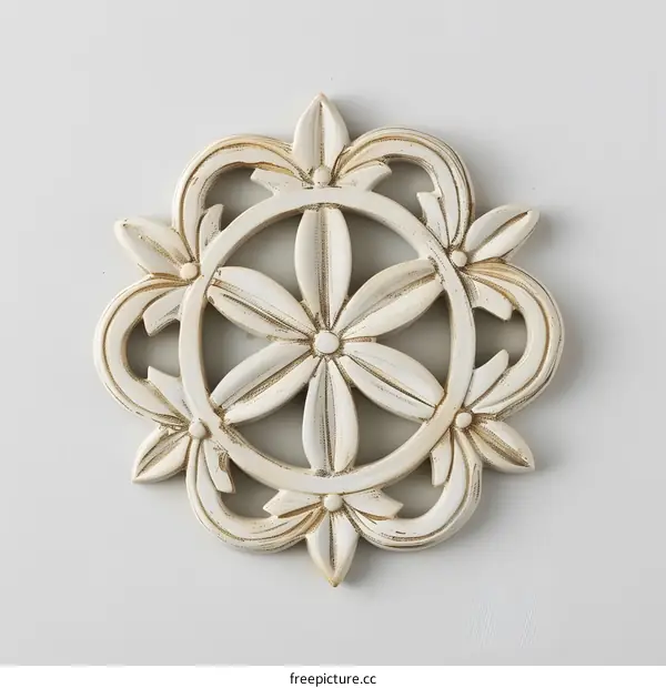 White Ornamental Floral Wall Decor