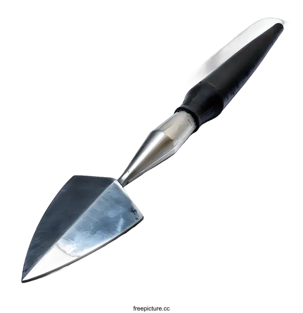 [Transparent Background PNG]Metal Trowel with Black Handle
