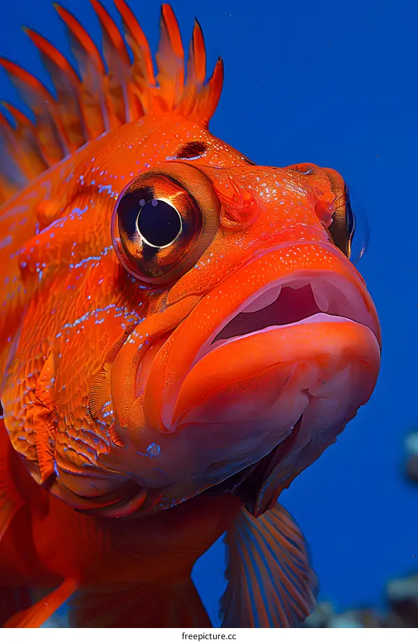 red fish face close up