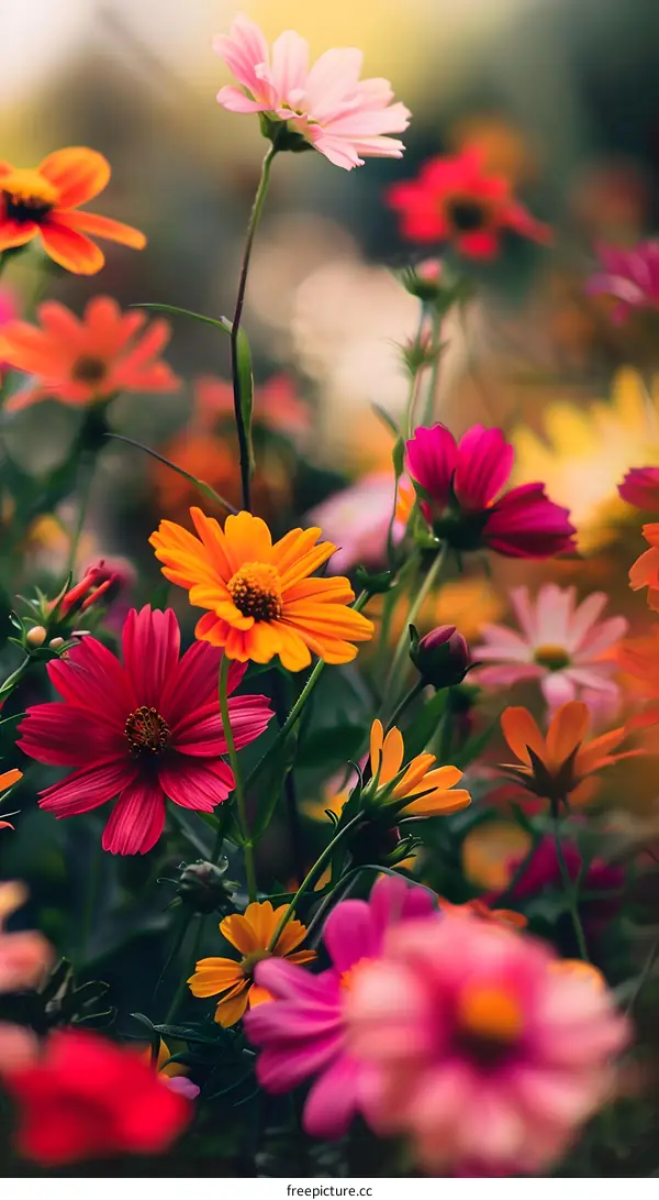 Colorful Wildflowers Blooming in a Field