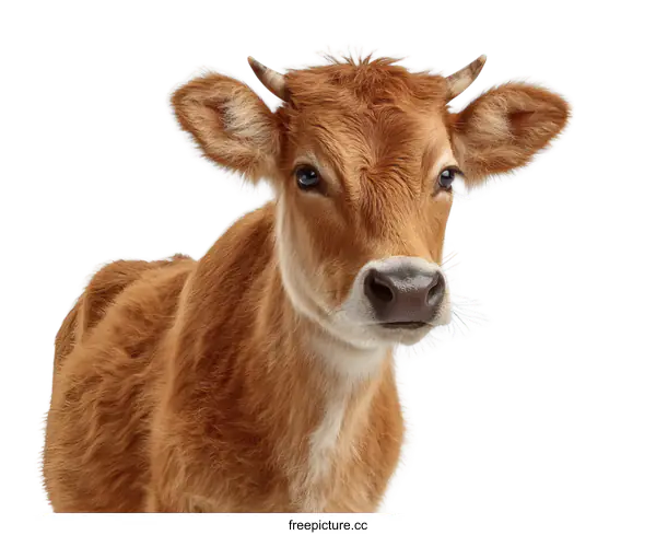 [Transparent Background PNG]Close-up of a Cute Calf