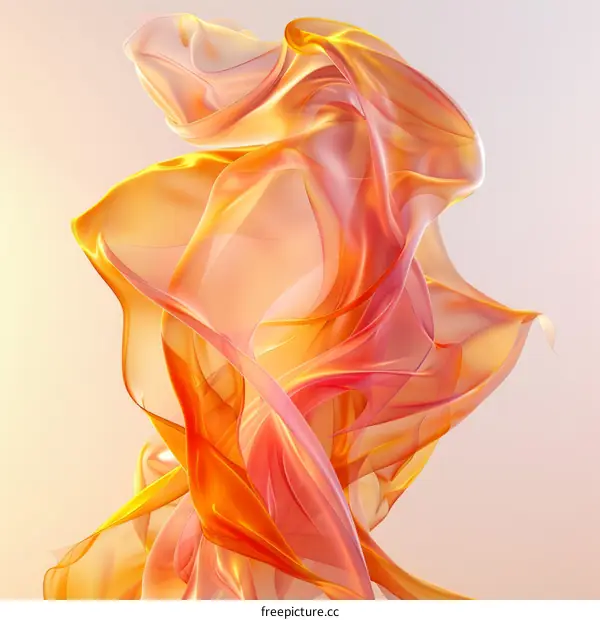 Colorful abstract painting with flowing shapes