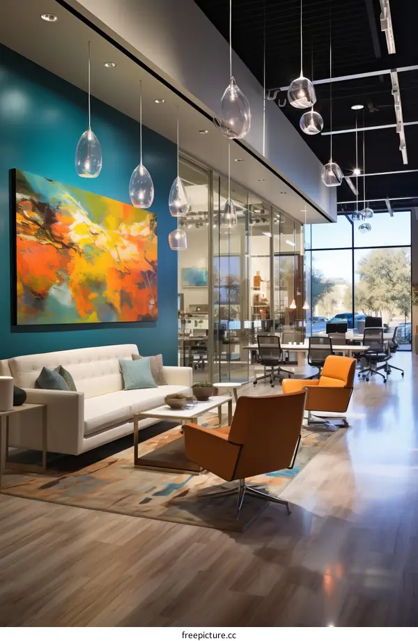 Office Lobby Interior Design With Modern Furnishings