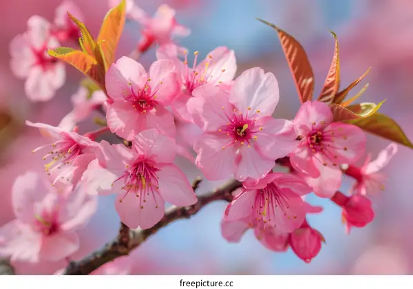 Stunning Pink Cherry Blossoms in Bloom on a Softly Blurred Background