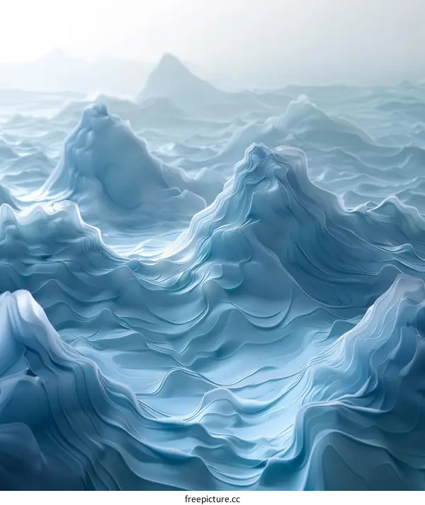 Abstract Blue Wave Landscape Design