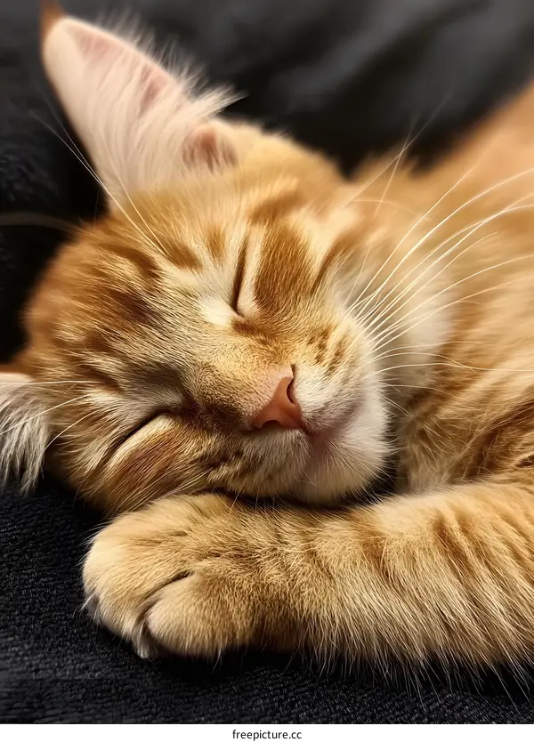 Close Up Of Sleeping Kitten