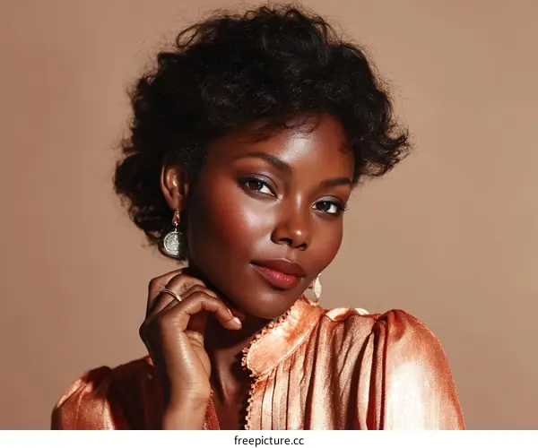 Close up portrait of a beautiful woman with stylish earrings