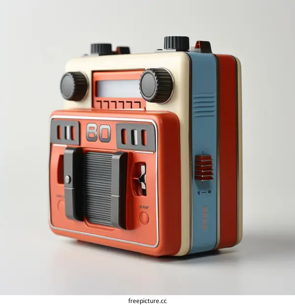 A retro styled cassette player