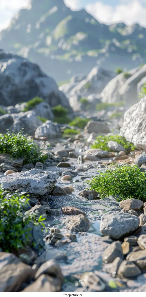 Majestic River Carving Through Mountain Valley
