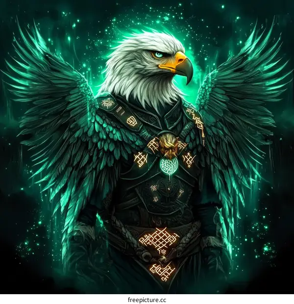 Majestic Eagle Warrior Illustration