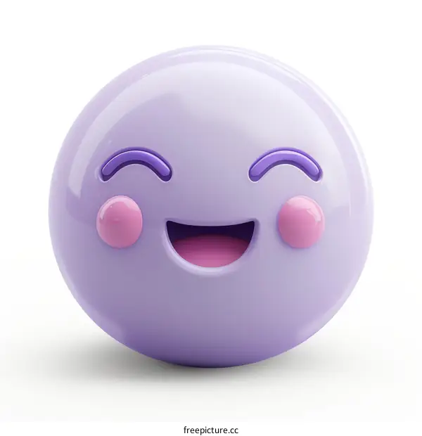 3d rendering purple emoji