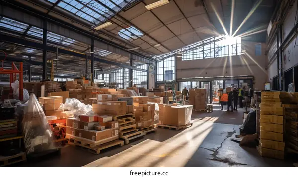 People working in a warehouse