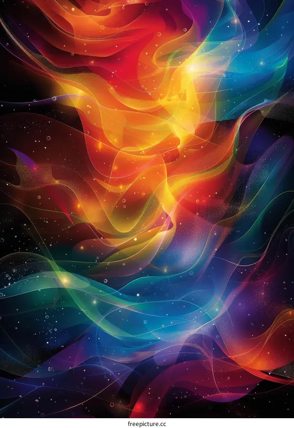 Abstract Multicolor Wave Pattern