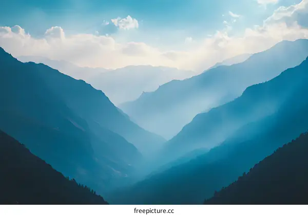 Blue Mountain Range Under Blue Sky