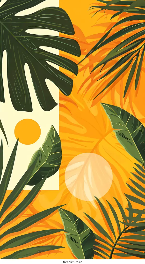 Tropical Leaves Pattern Summer Background