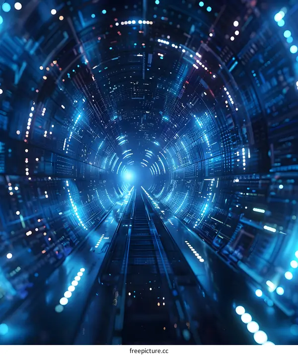 Blue technology tunnel