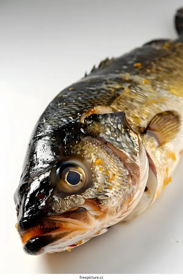 Close-up of a fish head