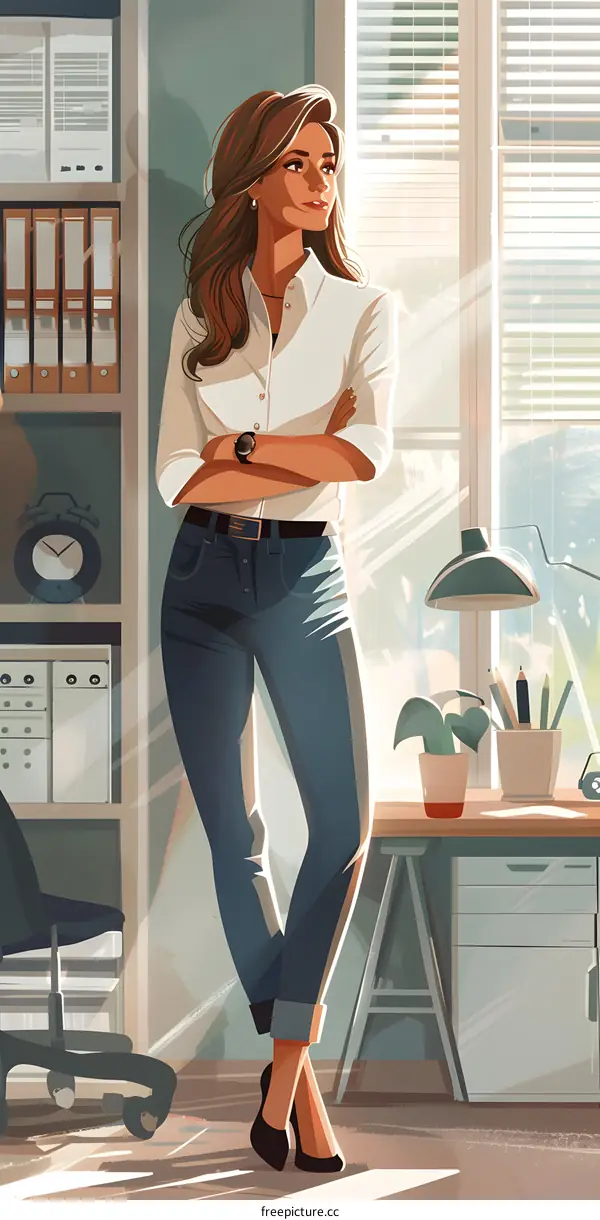 business woman standing in office