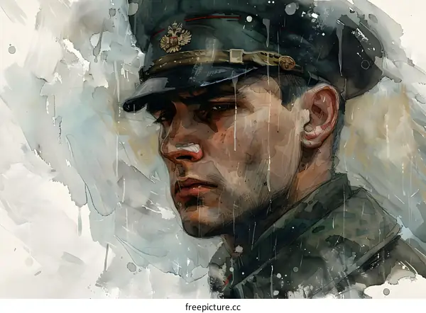 Portrait of a young soldier