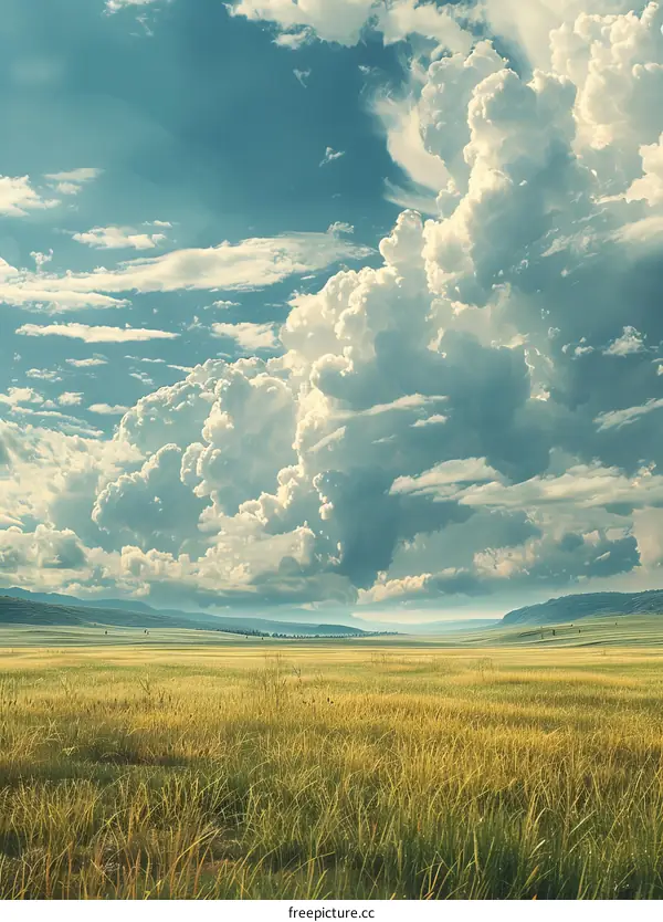 Vast Field Under a Dramatic Sky