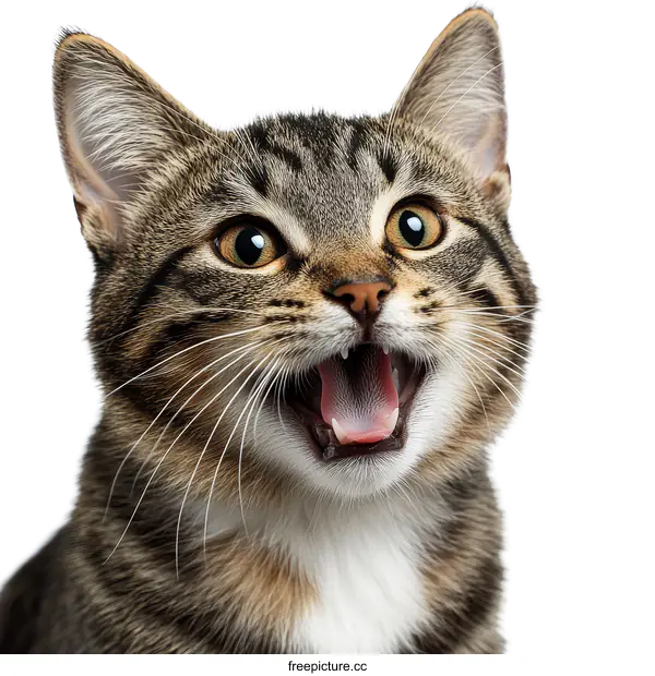 [Transparent Background PNG]Close Up Portrait of a Tabby Cat