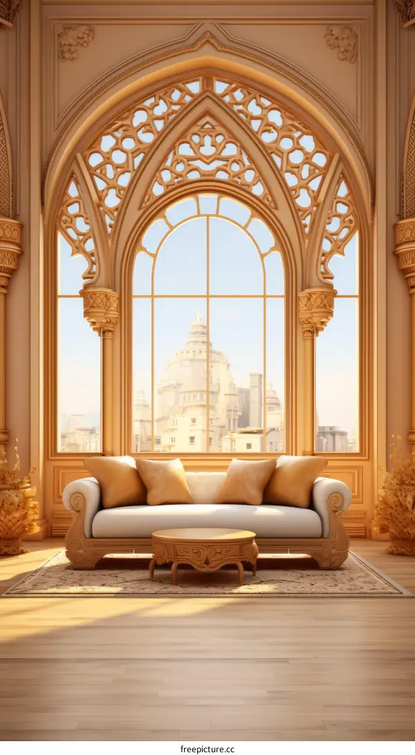 ornate interior of a middle eastern palace