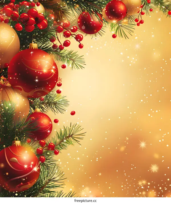 Christmas tree branches decorated for Christmas