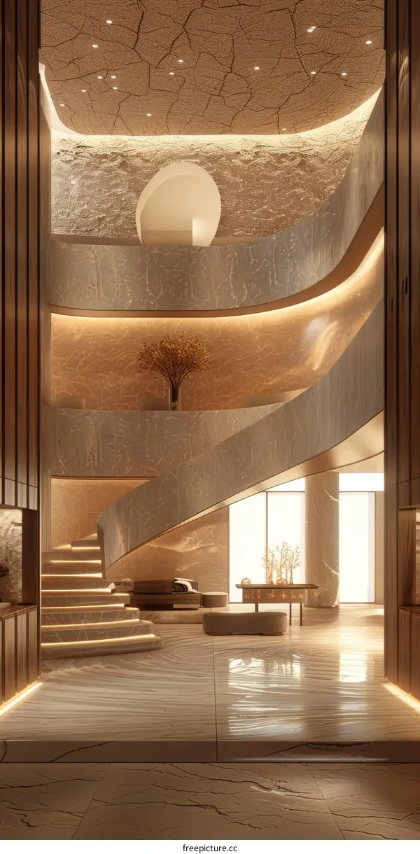 Modern Luxury Interior Spiral Staircase