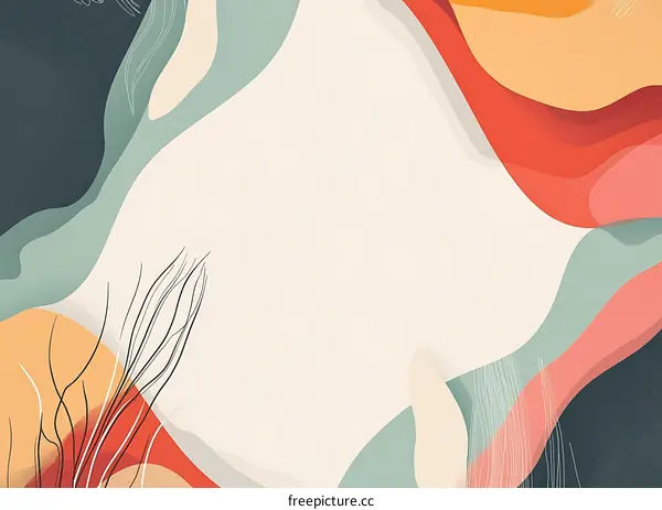 Abstract Art Background with Colorful Shapes and Lines