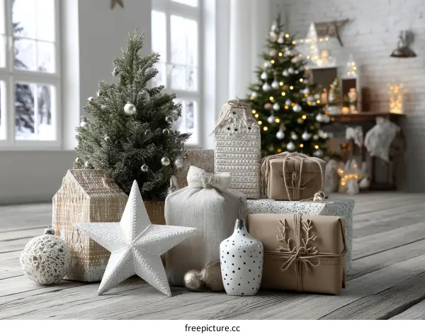 Christmas Decor in a Cozy Living Room